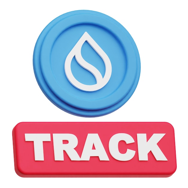 PSD sui crypto token 3d icon isolated on the white background