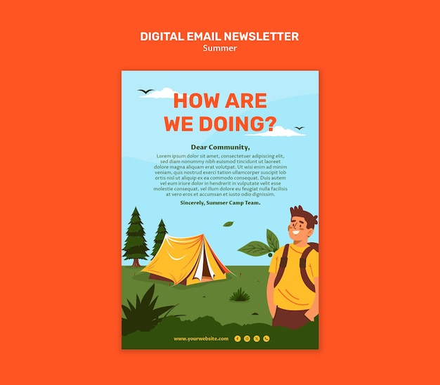 PSD summer camp template design