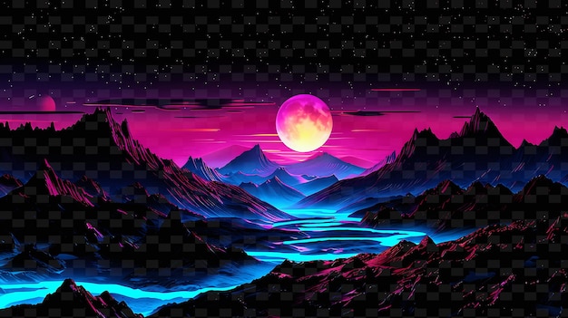 PSD the sun is rising over the mountains