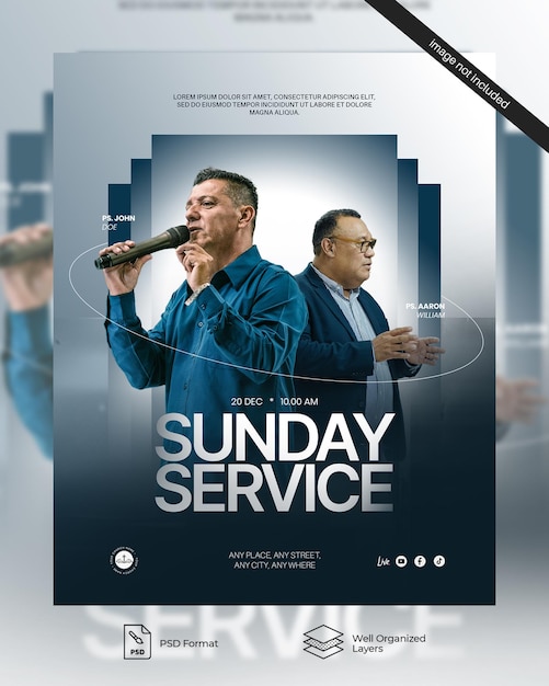 PSD sunday service church design social media feed template 03