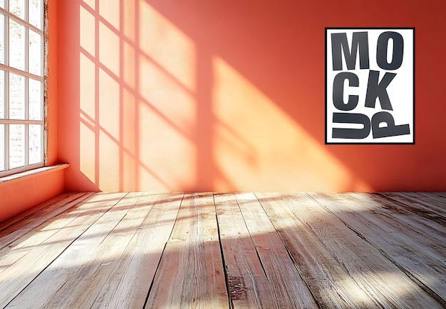 PSD sunlight mockup in modern room