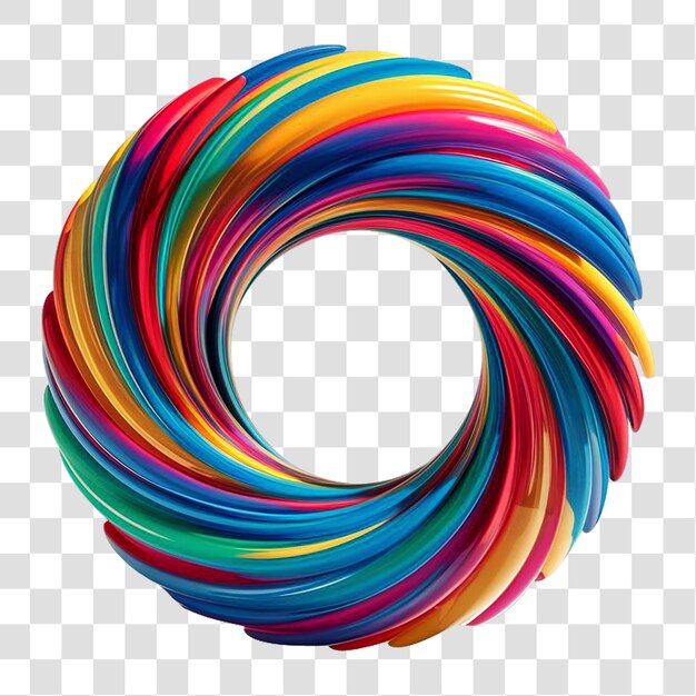PSD a swirl colorful circle creating a dynamic pattern isolated on a transparent background