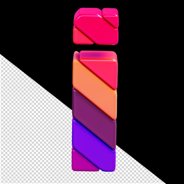 PSD symbol made of colored diagonal blocks letter i