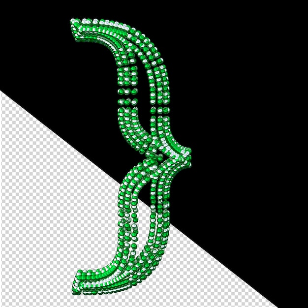 PSD symbol of small silver and green spheres