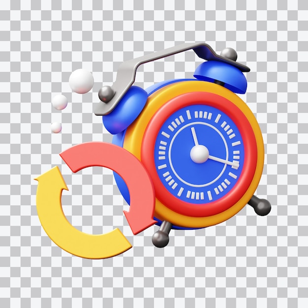PSD synchronize time 3d illustration