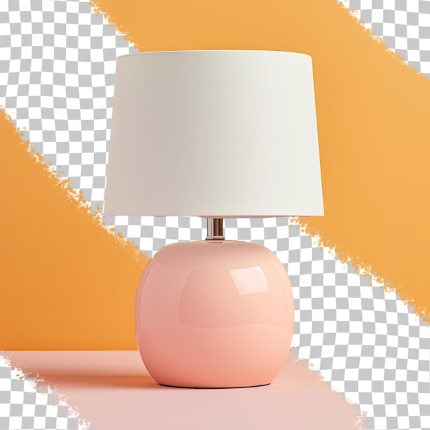 PSD table lamp in white set on transparent background