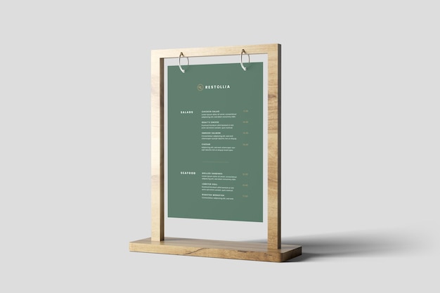 PSD table menu mockup