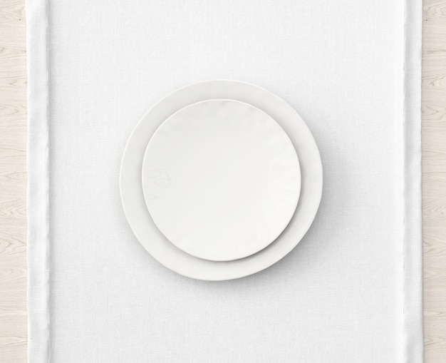 PSD table setting on white mat