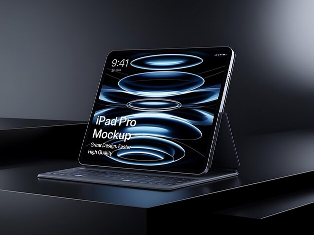 PSD a tablet with a black screen that says quot desktop quot on it