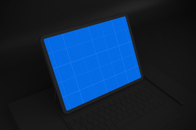 PSD tablet with keyboard mockup