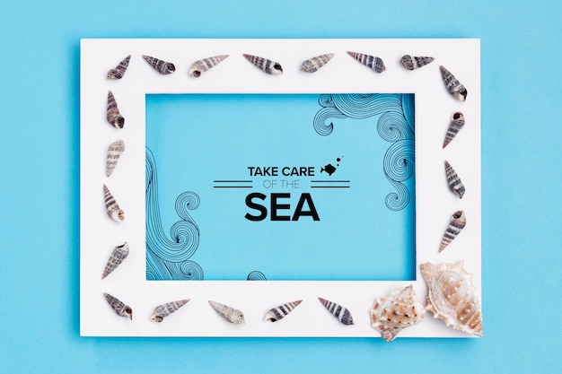 PSD take care of the ocean with frame