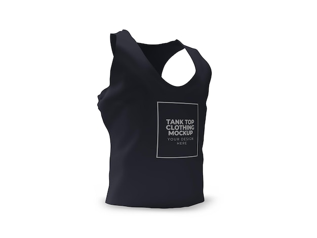 PSD tank top mockup on isolated background