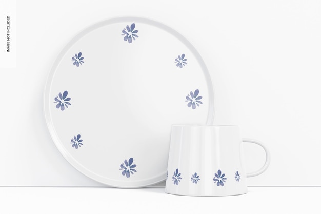 PSD tea mug mockup, front view