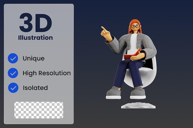 PSD teacher explaining while sitting on armchair