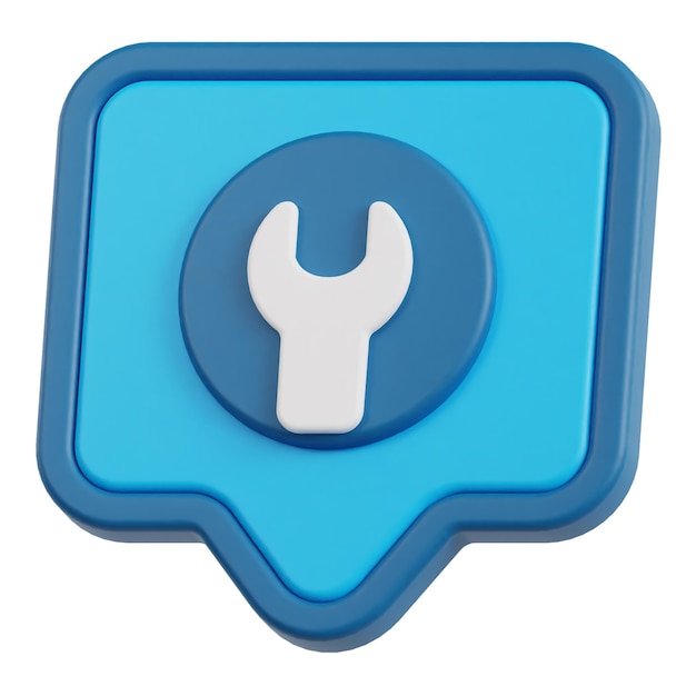 PSD tech support chat 3d icon isolated on the white background