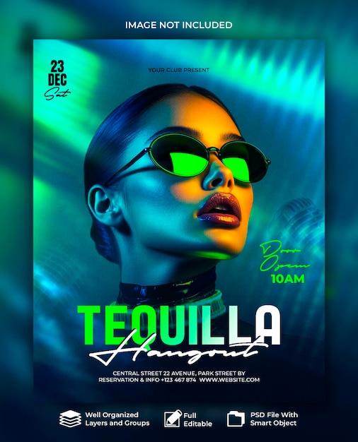 PSD tequila hangout flyer