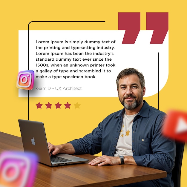 PSD testimonial of customer creative design