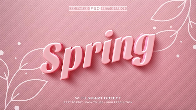 PSD text 3d spring with editable font style