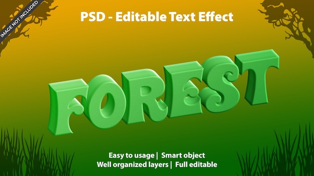 PSD text effect forest template