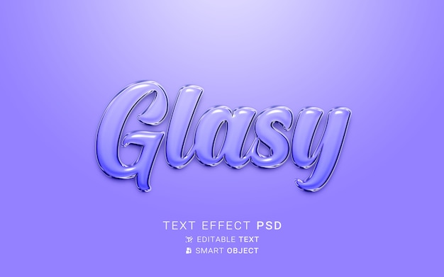 PSD text effect glass design