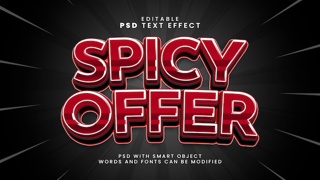 PSD text effect spicy offer