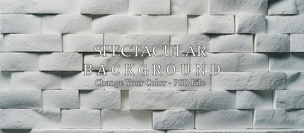 PSD textured white stone wall with unique pattern and design elements