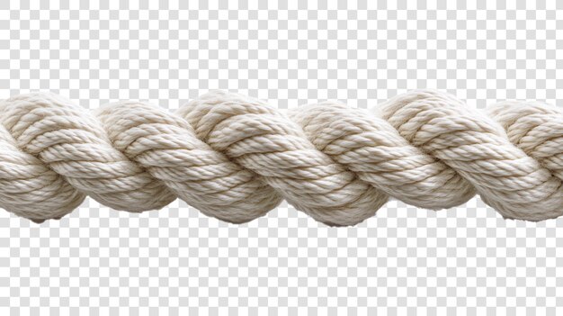 PSD thick beige rope section against a solid white background showing twisted texture and detail