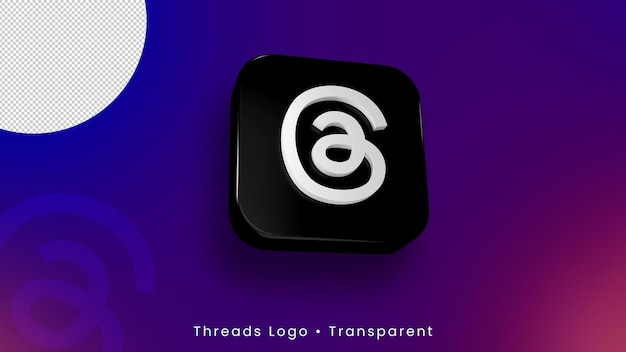 PSD threads app 3d logo icon set