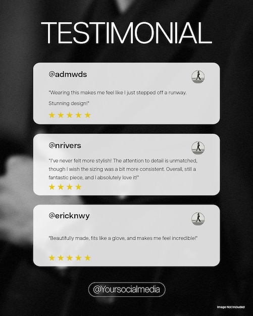 PSD three box testimonial instagram post template