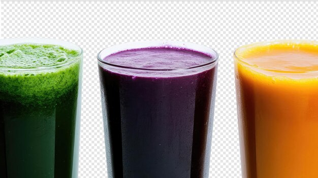 PSD three colorful smoothies
