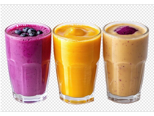 PSD three colorful smoothies