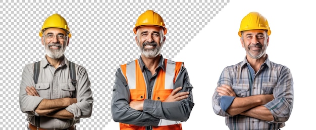 PSD three middle aged construction workers