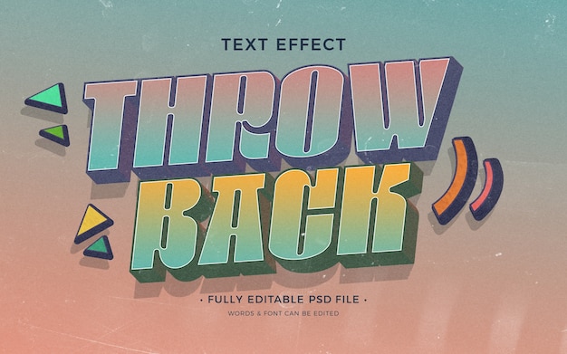 PSD throwback text effect