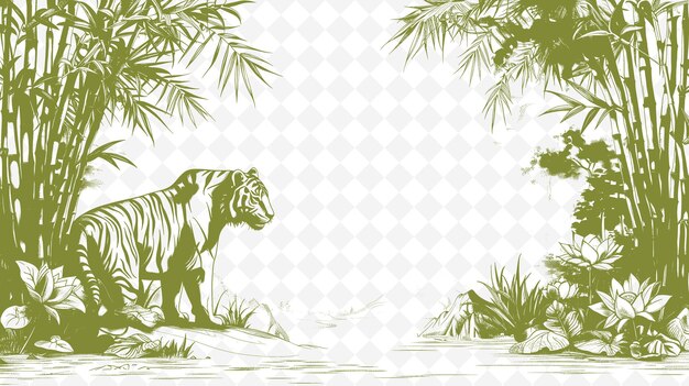 PSD a tiger in the jungle