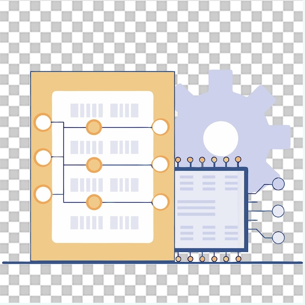 PSD title programming concept illustration highlighting coding and software development process