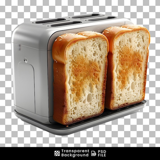 PSD toaster with slice on transparent background