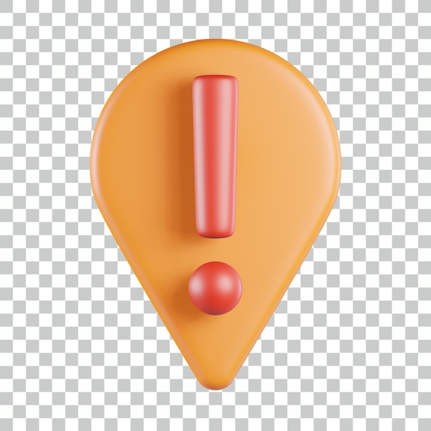 PSD tooltip exclamation sign 3d icon
