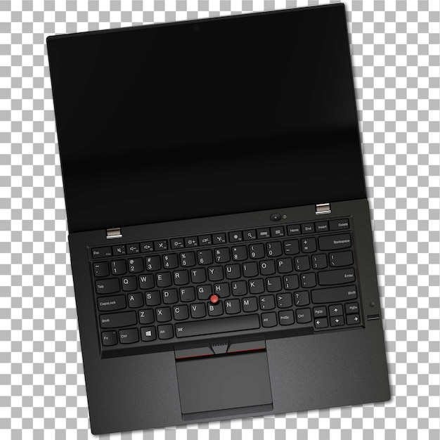 PSD top up view realistic laptop isolated on plain background useful for element designs