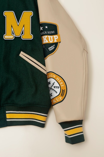 PSD top view varsity jacket with cool details
