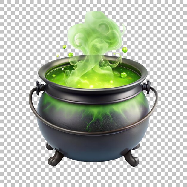 PSD toxic witch cauldron on white background