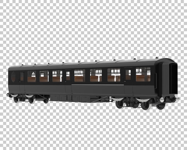 PSD train wagon on transparent background 3d rendering illustration