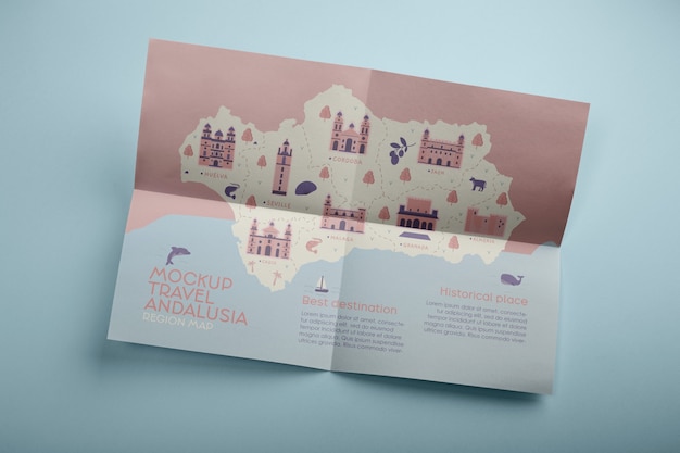 PSD travel map mockup design