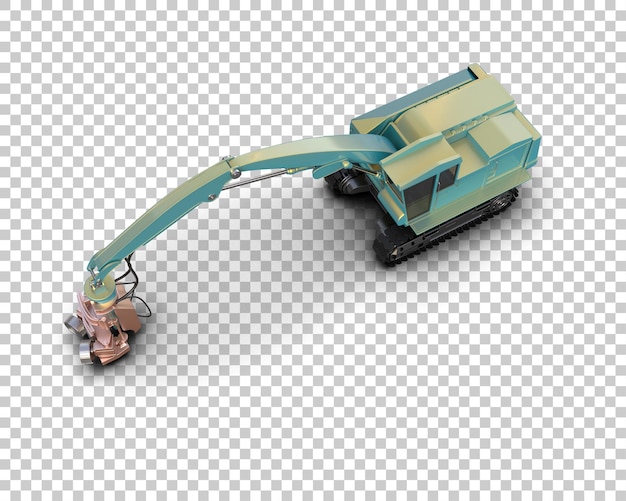 PSD tree cutting machine isolated on background 3d rendering illustration