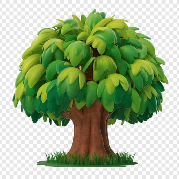 PSD tree isolated on transparent background