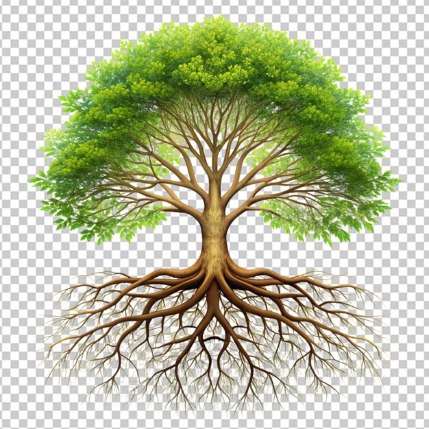 PSD tree of life with the roots on transparent background