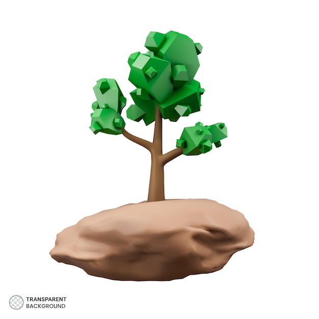 PSD tree in low poly style illustration