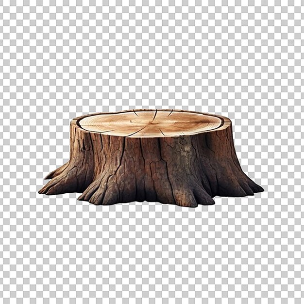 PSD tree stump isolated on transparent background