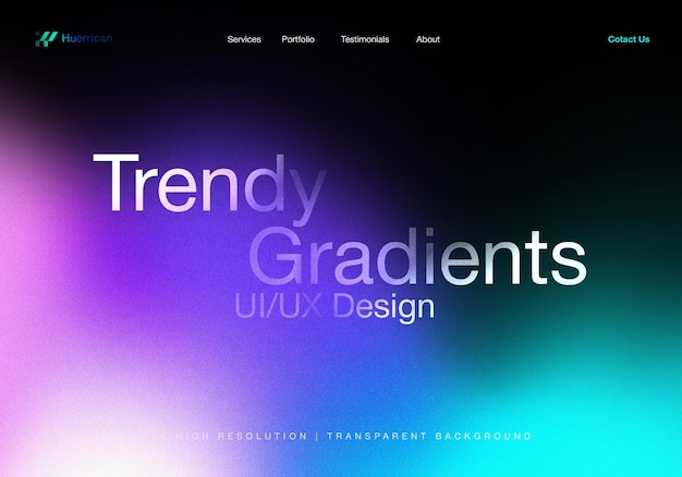 PSD trendy gradient psd transparent for ui ux design