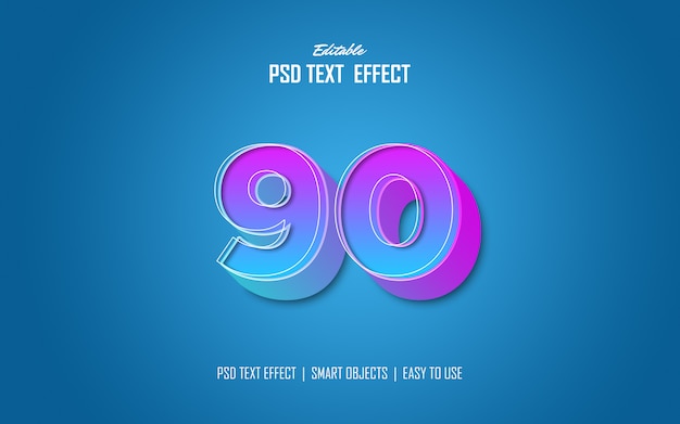 PSD trendy gradient text effects