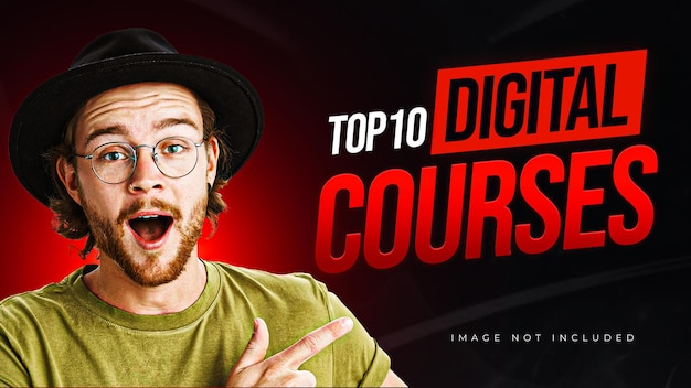 PSD trendy youtube thumbnail design template